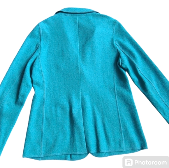 Talbots Wool Nylon Blend Blazer EUC lightweight beautiful teal sz 10 - Picture 3 of 16